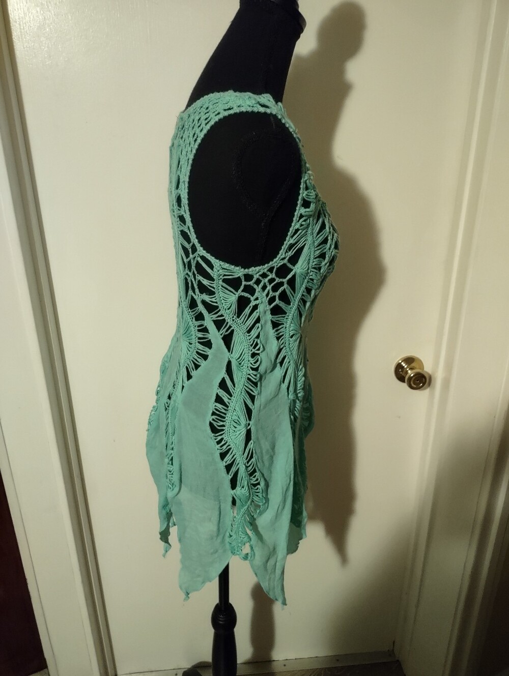 Mermaidcore Boho Blue Green Crochet Top - Picture 10 of 16